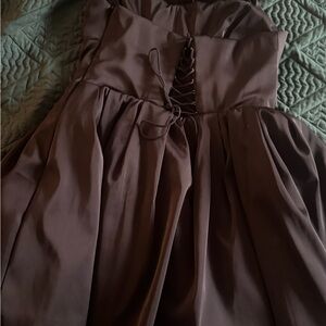 Elegant Brown Corset Dress